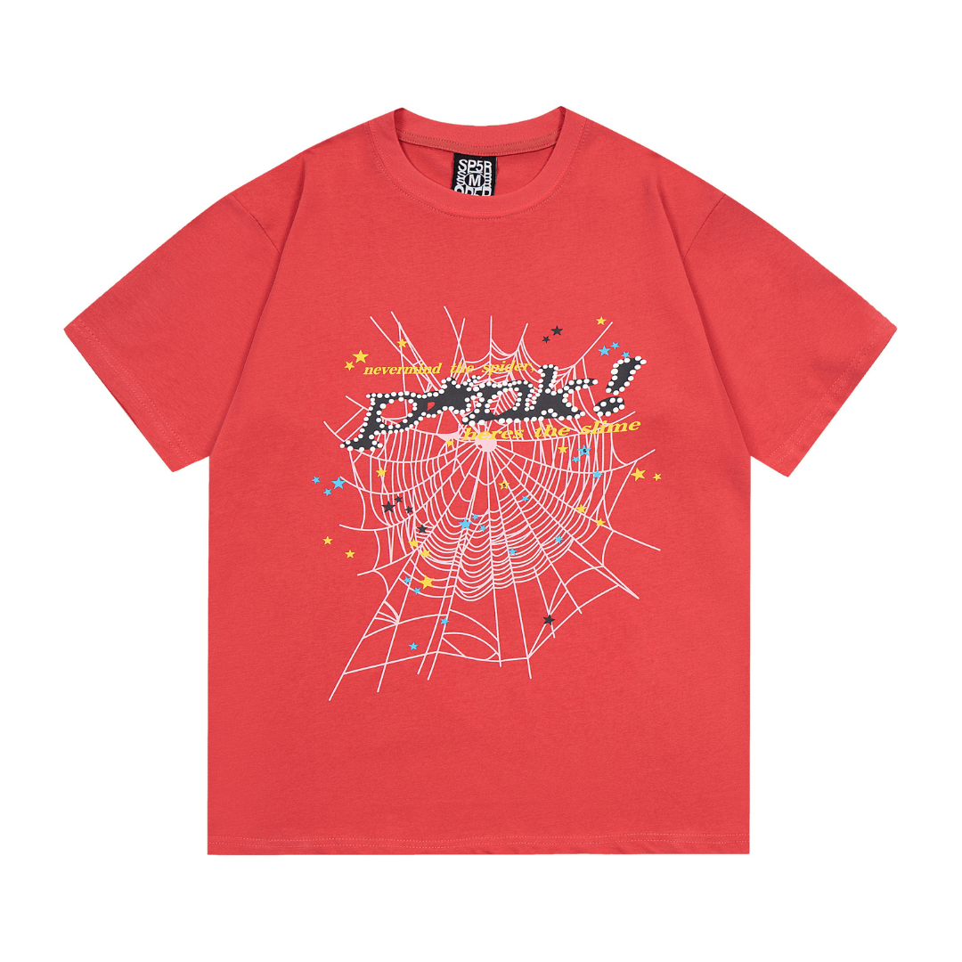 SP5DER T-SHIRT - PINK TEXT WEB - PINK