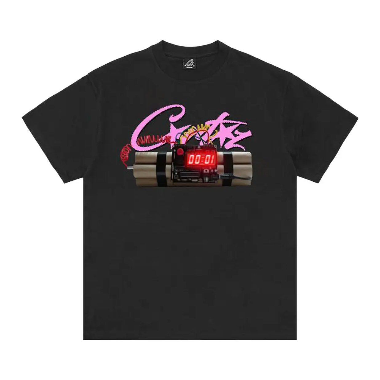 CRTZ T-SHIRT - PINK BOMB - BLACK