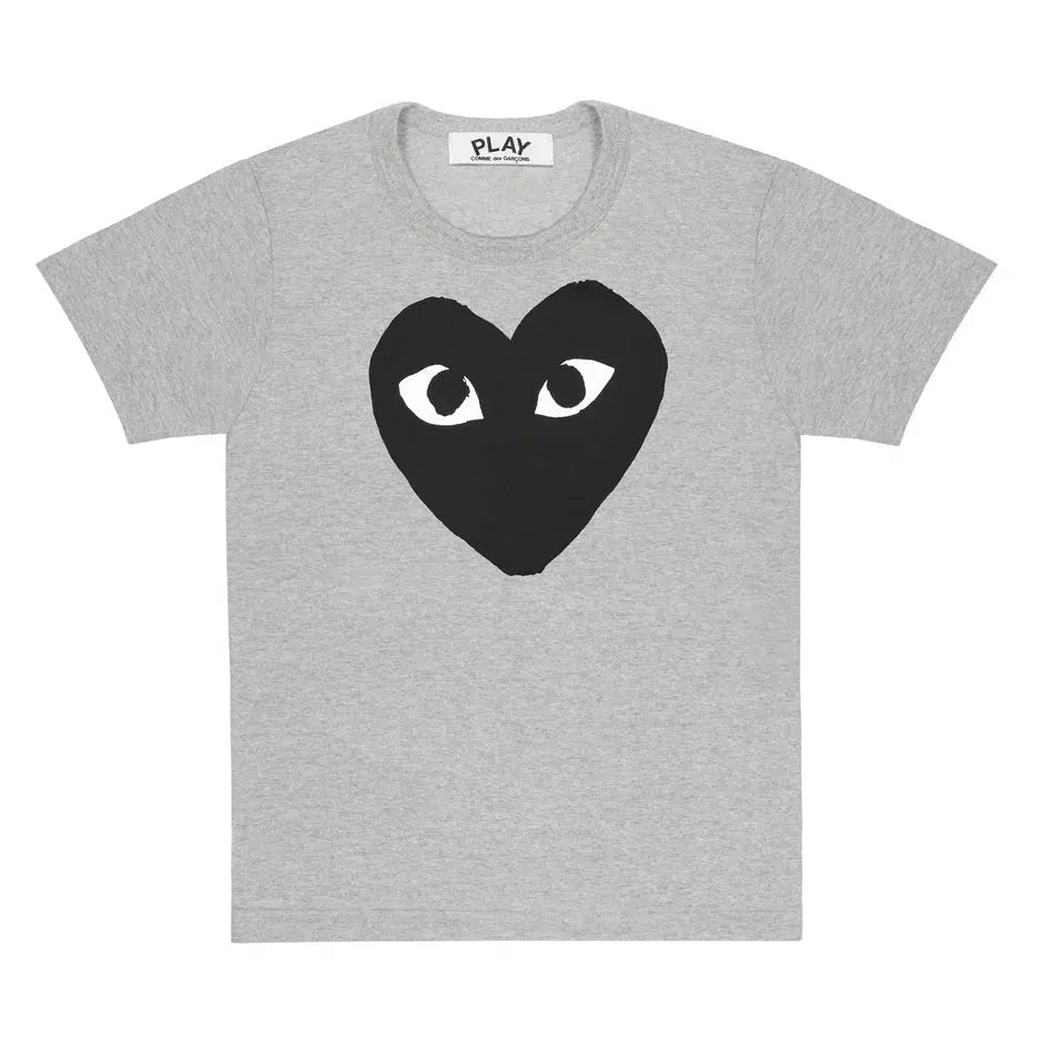 CDG T-SHIRT - BLACK HEART - GREY