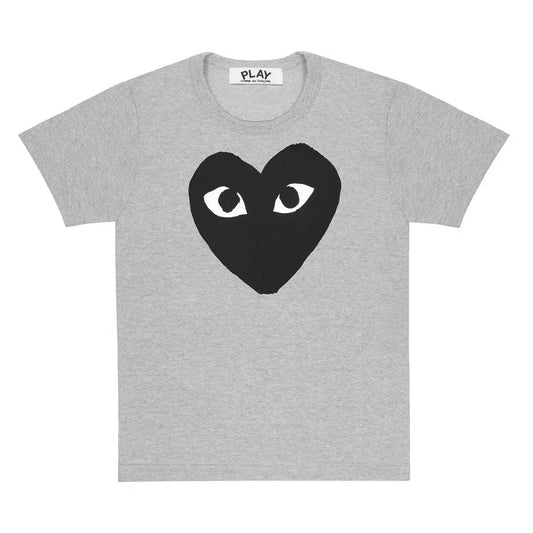CDG T-SHIRT - BLACK HEART - GREY