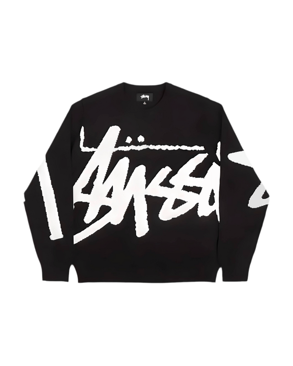 STÜSSY KNIT SWEATER- SIGNATURE - BLACK
