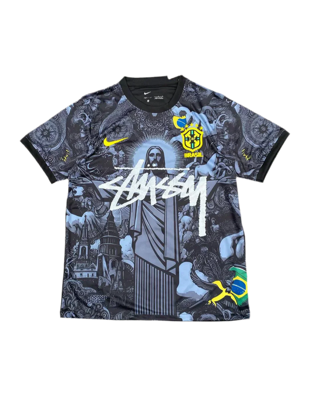 STÜSSY X “BRAZIL” JERSEY - SPECIAL JESUS EDITION BLACK