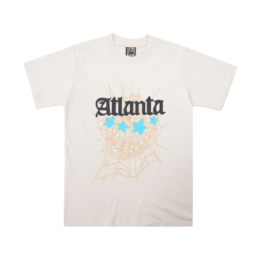 SP5DER T-SHIRT - ATLANTA TEXT WEB - WHITE