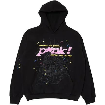 SP5DER WEB HOODIE - BLACK