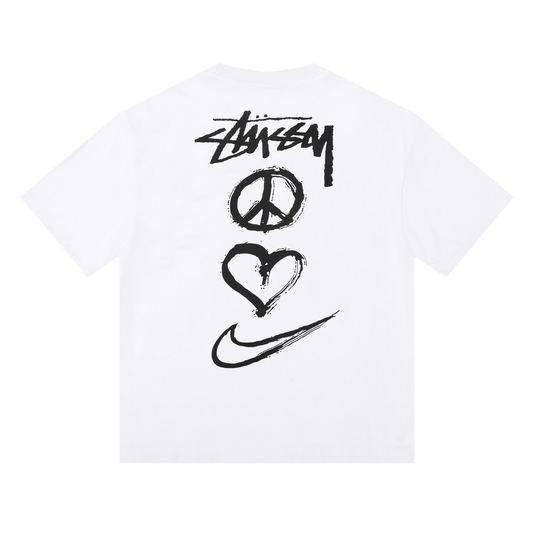 STÜSSY X NIKE T-SHIRT - PEACE - WHITE