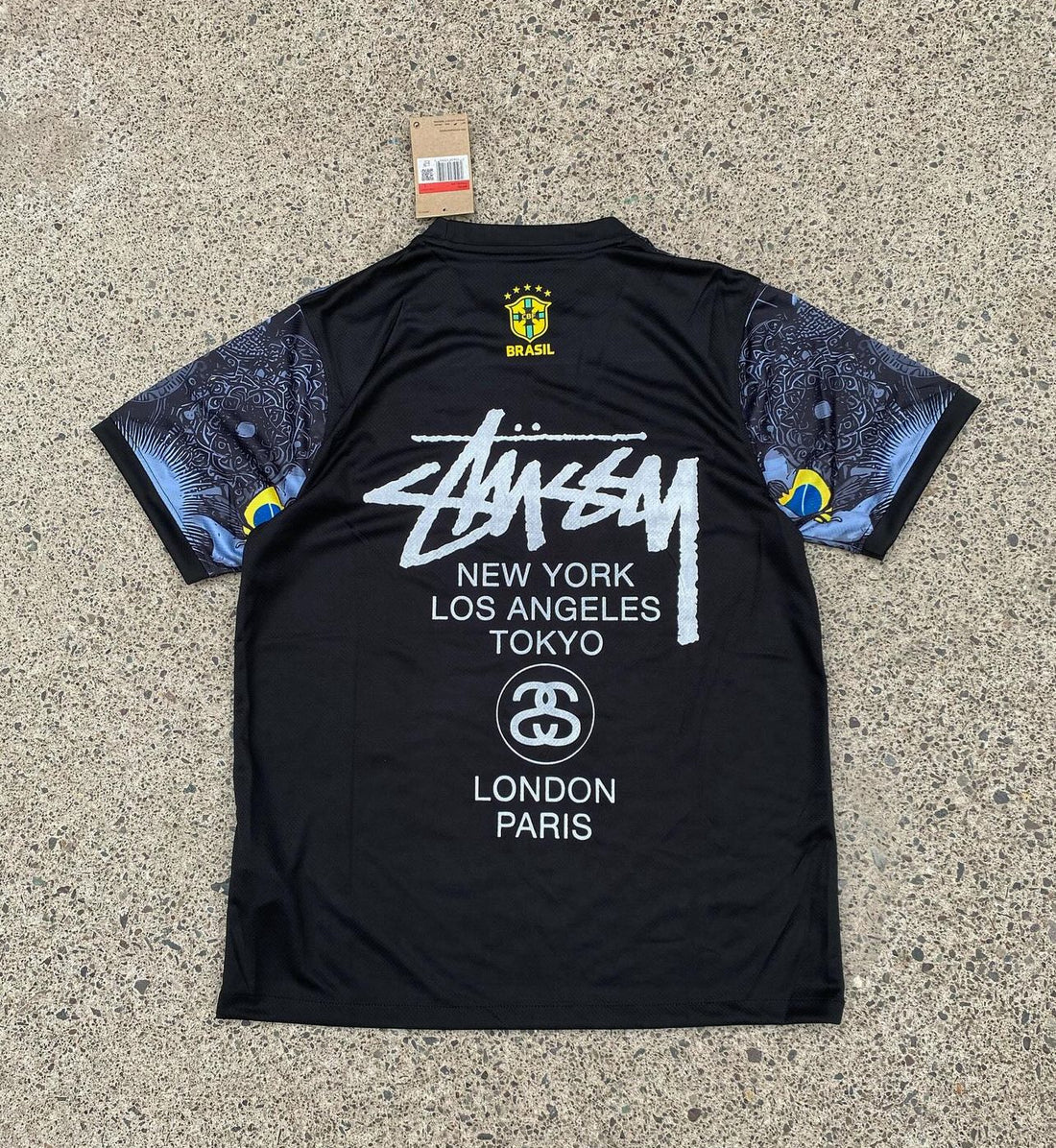 STÜSSY X “BRAZIL” JERSEY - SPECIAL JESUS EDITION BLACK