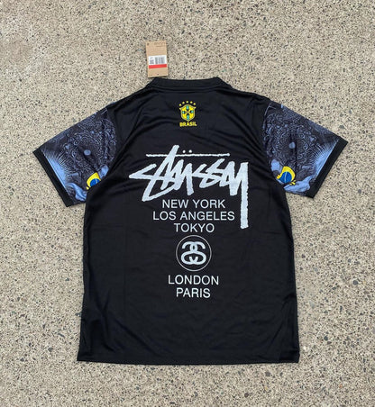 STÜSSY X “BRAZIL” JERSEY - SPECIAL JESUS EDITION BLACK